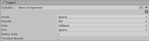 Triggers モジュール - Unity マニュアル
