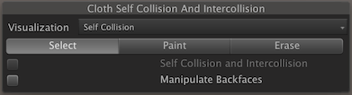 Cloth Self Collision And Intercollision ウィンドウ