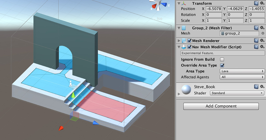 インスペクターウィンドウの NavMesh Modifier コンポーネント