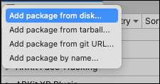 Add package from disk ボタン