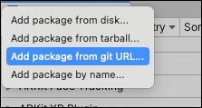 Add package from git URL オプション