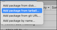 Add package from tarball オプション
