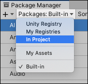 コンテキストを In Project に切り替えます