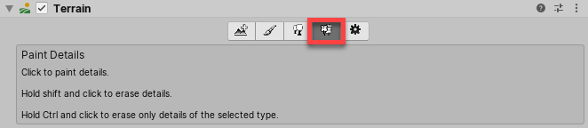 Terrain インスペクターの Paint Details