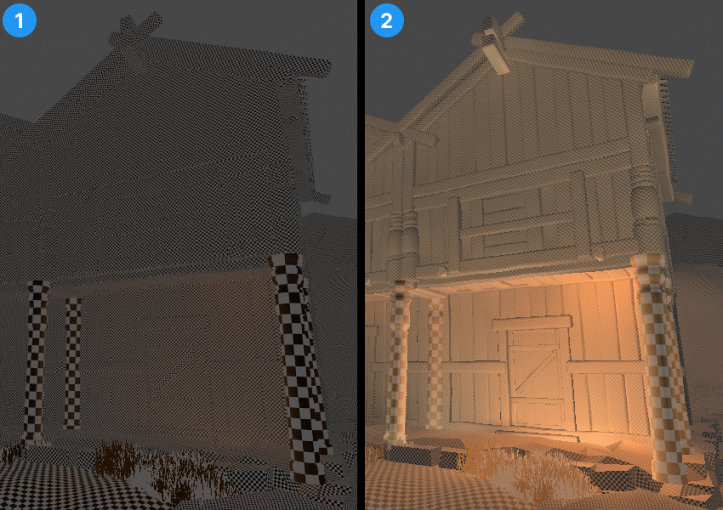 Comparison of Baked Lightmaps with different exposure values