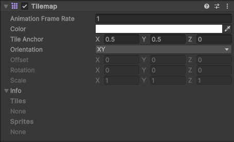 Tilemap property window.