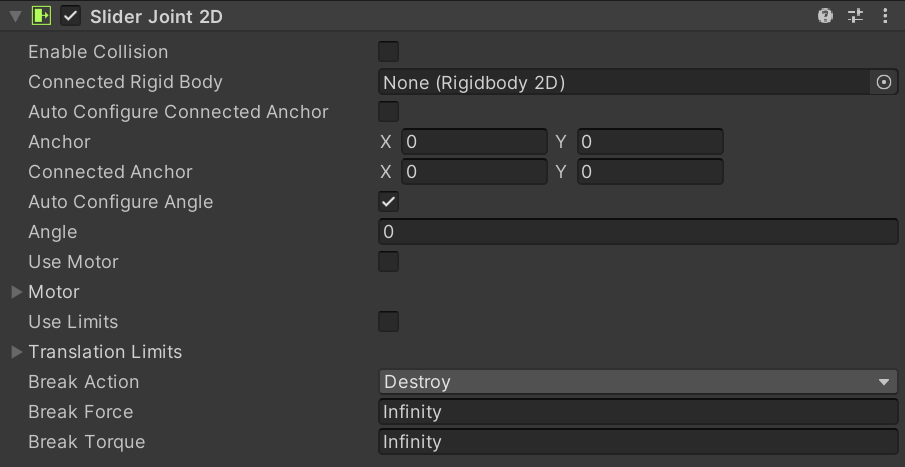 Slider Joint 2D - Unity マニュアル