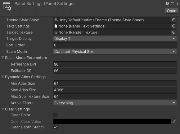 Panel Settings