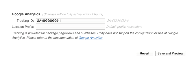 Tracking ID フィールドは必須で、Location Prefix フィールドは任意です。