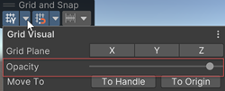 Grid Visibility のドロップダウンメニューで不透明度を調整する