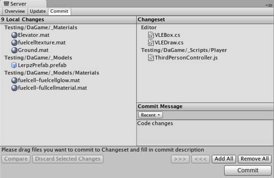 The <span class="doc-keyword">Commit</span> タブ