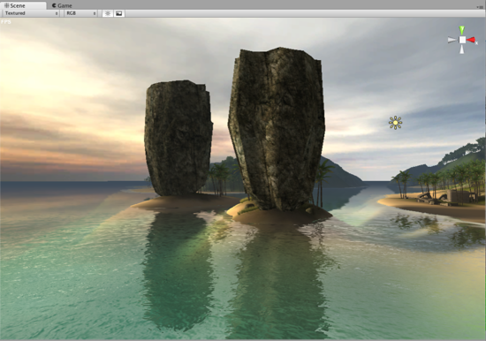 反射/屈折するデイライト ウォータ (Unity Pro)