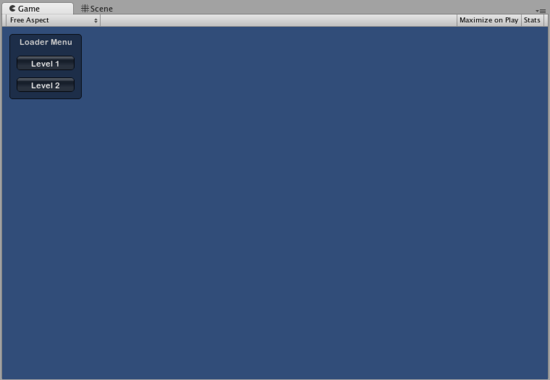サンプルのコードで作成されるLoader Menu