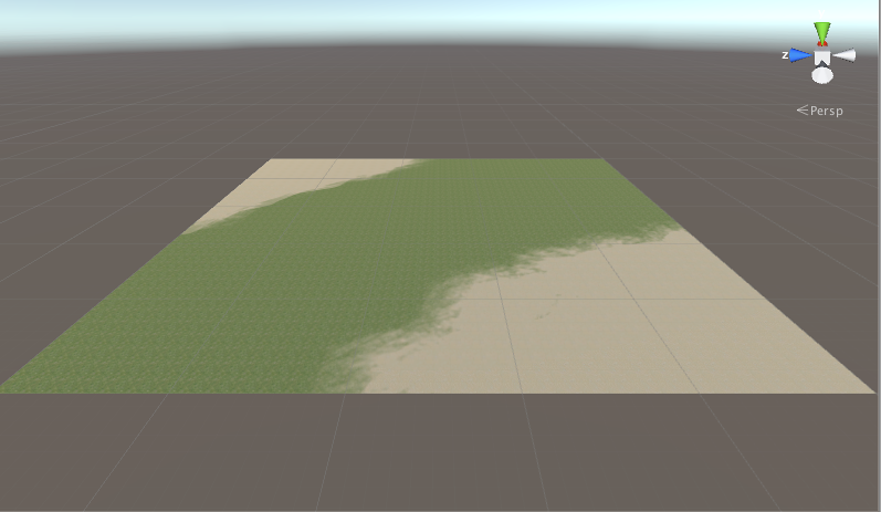 Grass terrain with dirt texture painted on corners