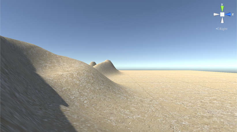 砂を表現するテクスチャを適用した Terrain