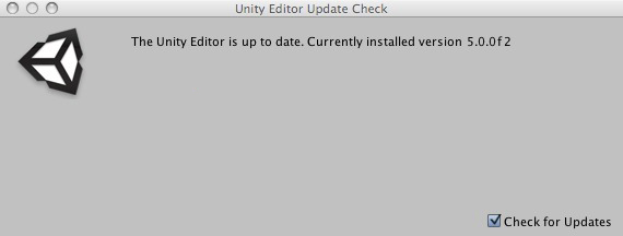 Unity が最新のバージョンに更新される際に表示されるウィンドウ。