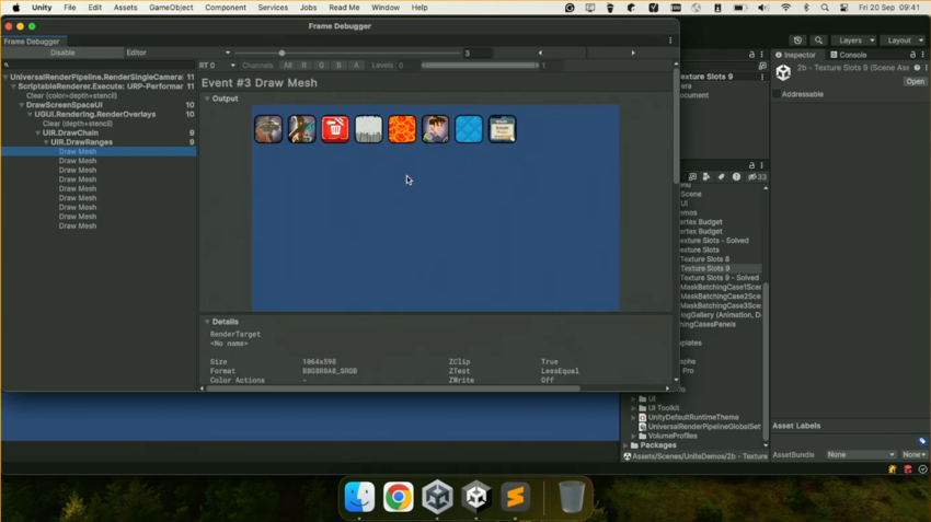 Too many textures break the batches.
