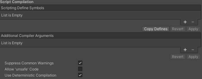 QNX 用の Script Compilation 設定