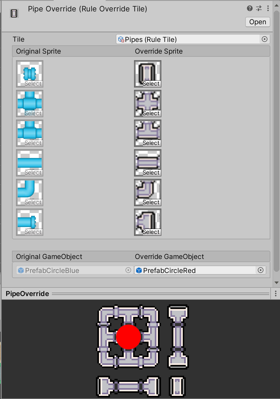 Rule Override Tile エディター