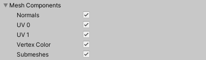 Mesh Components オプショングループ