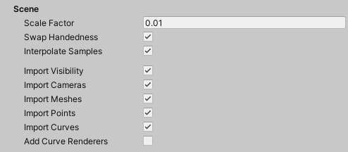 Import Scene オプション