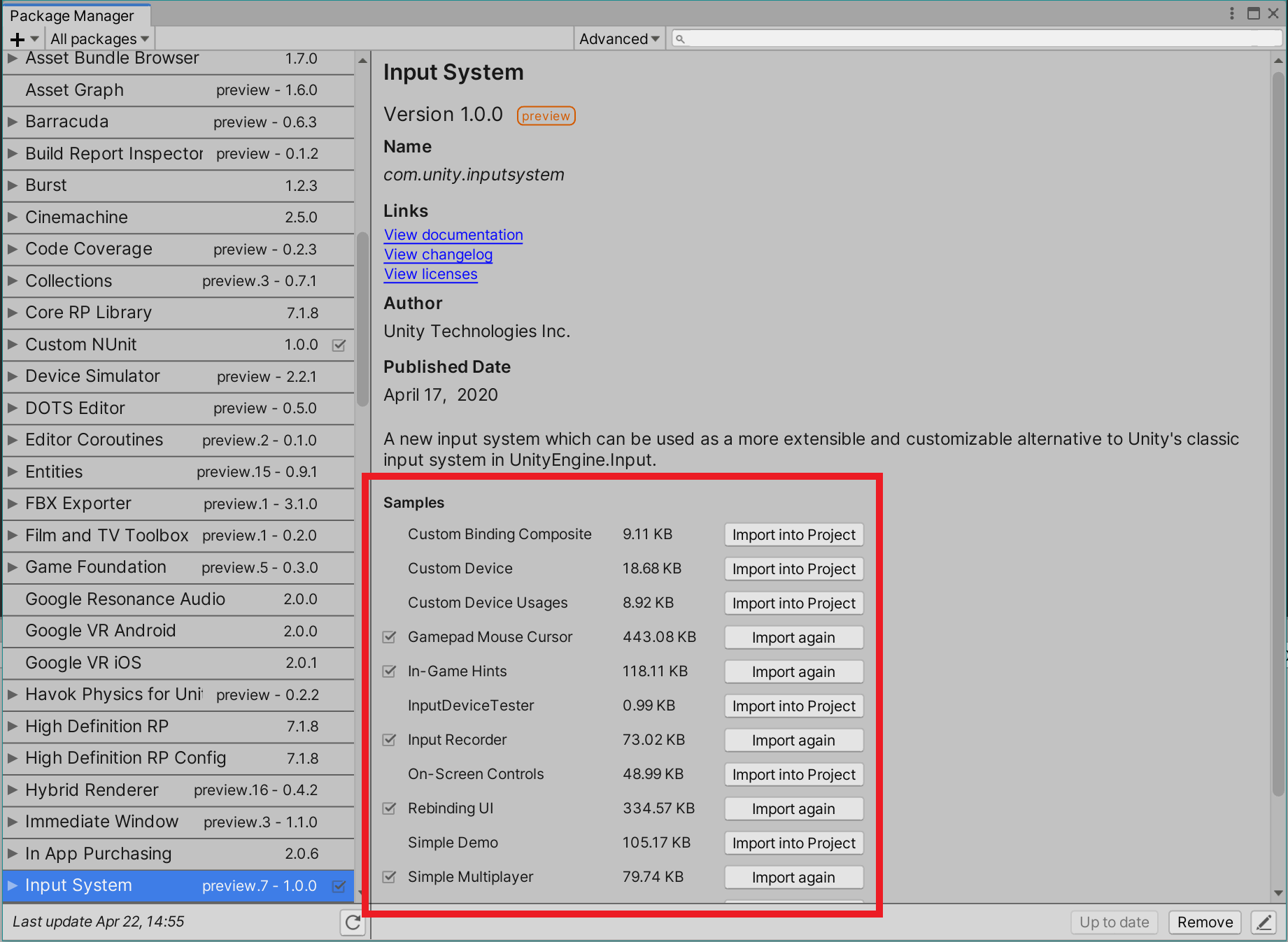 サンプルのインストール
