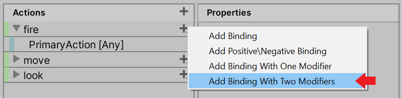 Two Modifiers の Binding の追加