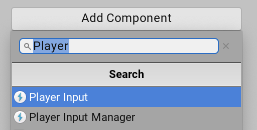 Player Input コンポーネントの追加