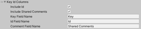 Key Id Columns の Inspector