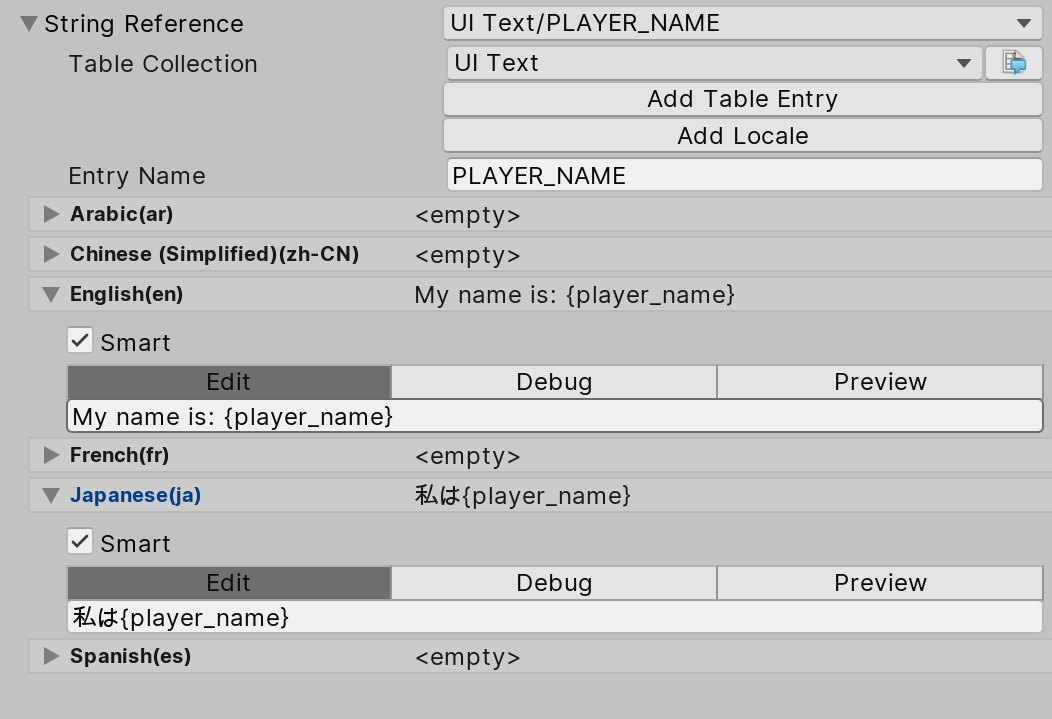 Unity の LocalizedString エディター