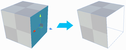 キューブの特定の面が削除される