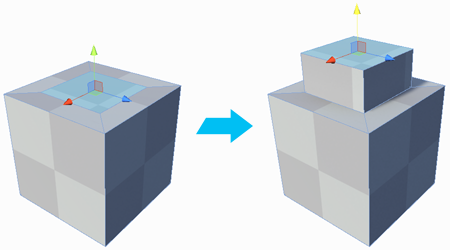 キューブ上部の差し込み面から押し出す