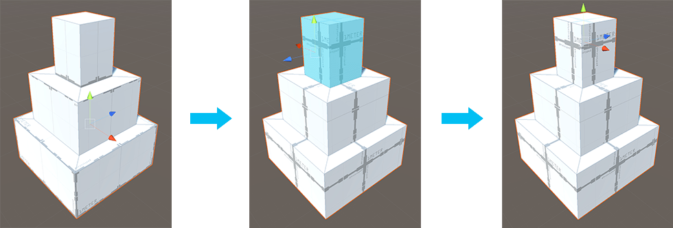 選択された面のピボットを平均中心に配置する