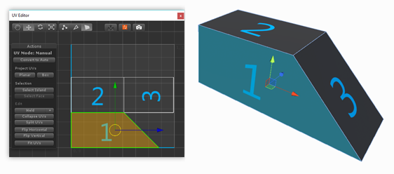 UV Editor 上に展開されたテクスチャ