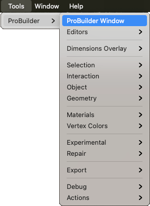ProBuilder メニュー