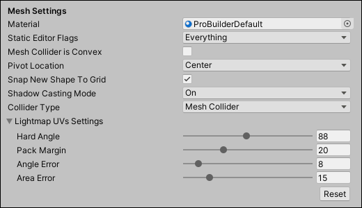 Mesh Settings セクション