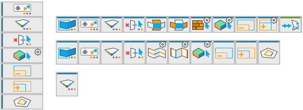 ProBuilder ツールバーの各種選択ボタン