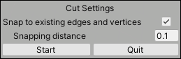 別の切り出しを開始するか Cut ツールを終了するかを選択できます。