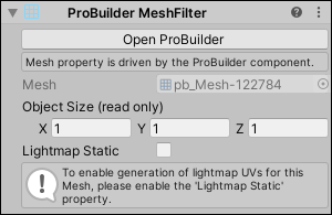 ProBuilder MeshFilter コンポーネント