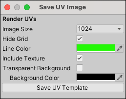 Render UVs パネル