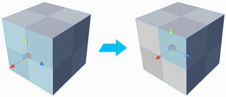 立方体の各辺を 4 つの正方形に分割する