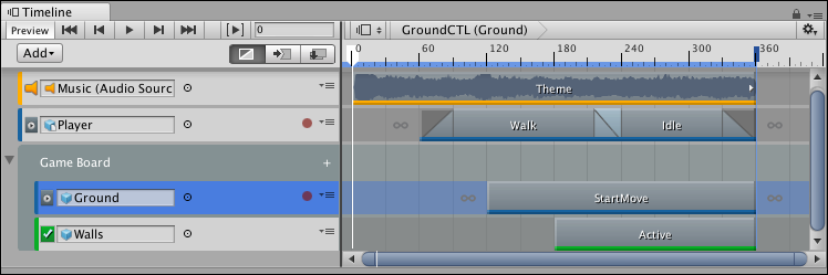 選択したトラックが挿入線の場所に移動します