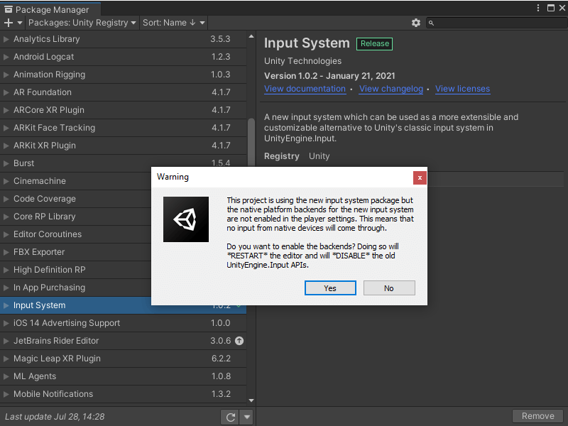 Input System を使用してプレイヤー入力を取得する | Visual Scripting | 1.8.0-pre.1