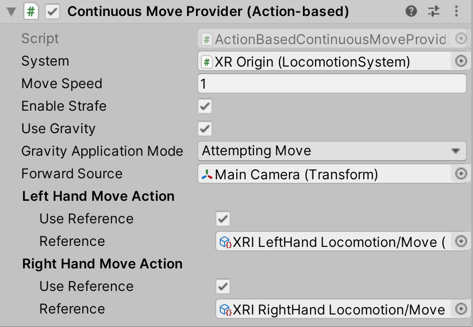 Continuous Move Provider (Action-based)