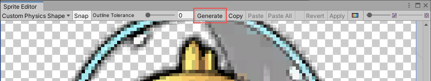 Generate ボタンは Outline Tolerance スライダーの横にあります。