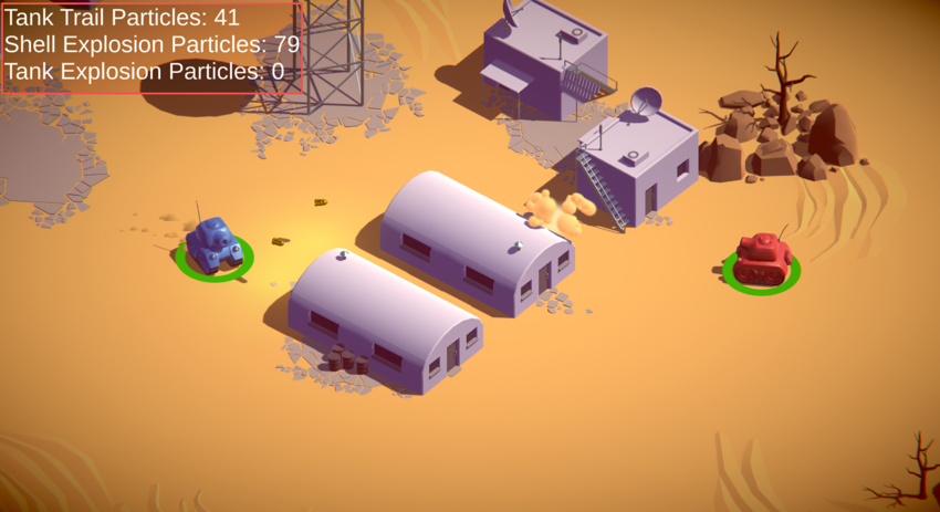 カスタム情報がオーバーレイされた Tanks ゲーム