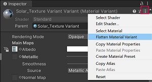 Flatten Material Variant オプション