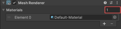 Materials セクション、Mesh Renderer