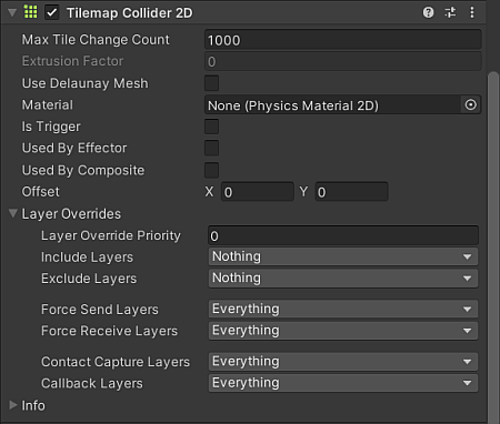 Tilemap Collider 2D ウィンドウ