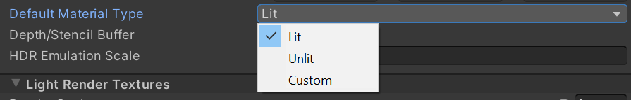 2D Renderer Data Asset のプロパティ設定